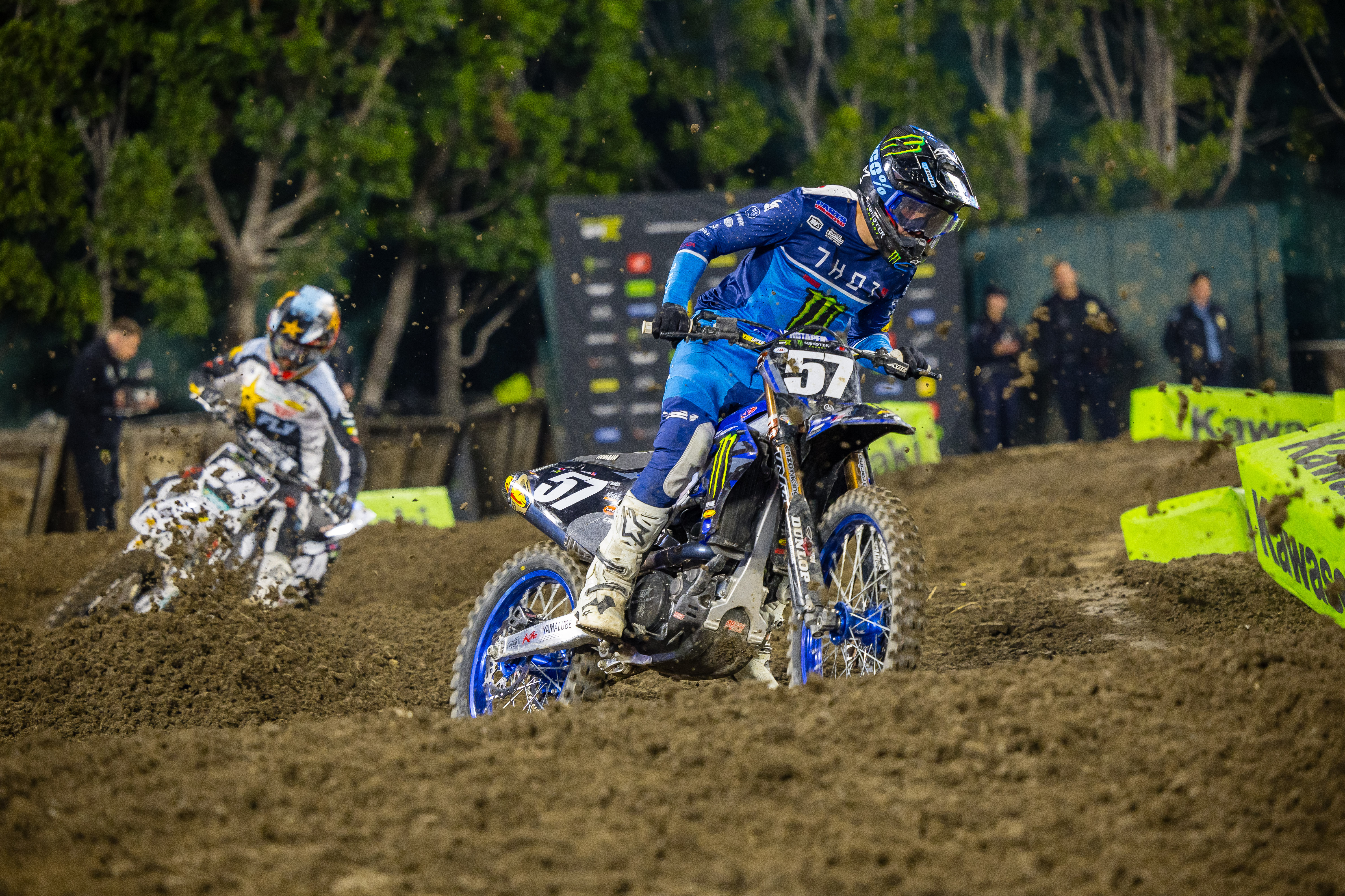 Supercross futures racer trudging through the mud