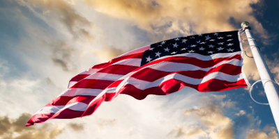 American Flag waiving in the wind