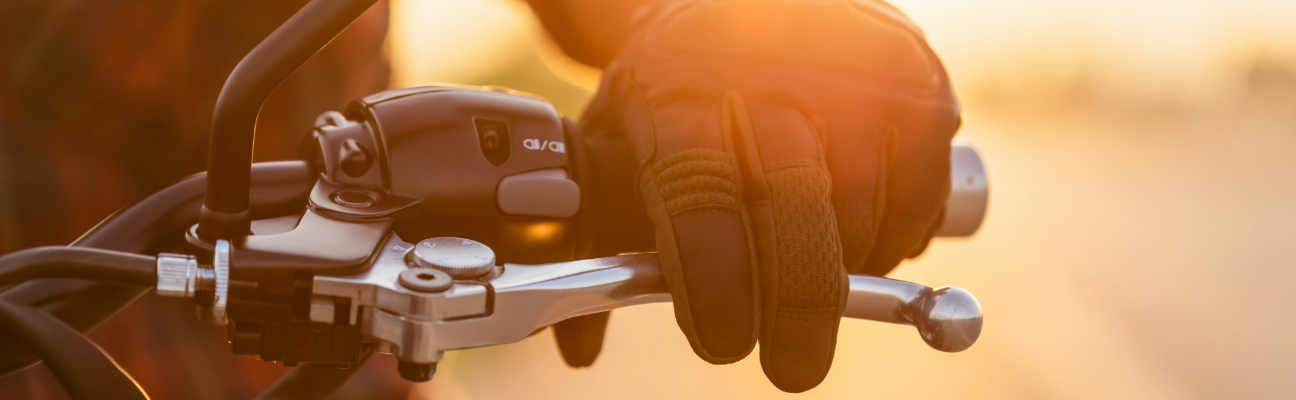 motorcyclists hands on handlebars