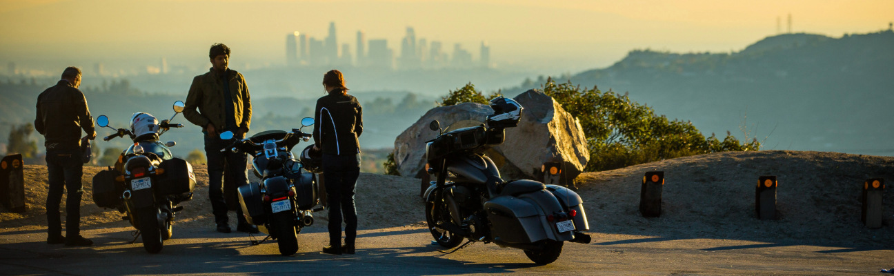 Motorcyclists taking in the view