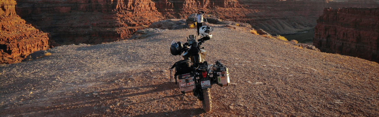 Motorcycle on rocky background